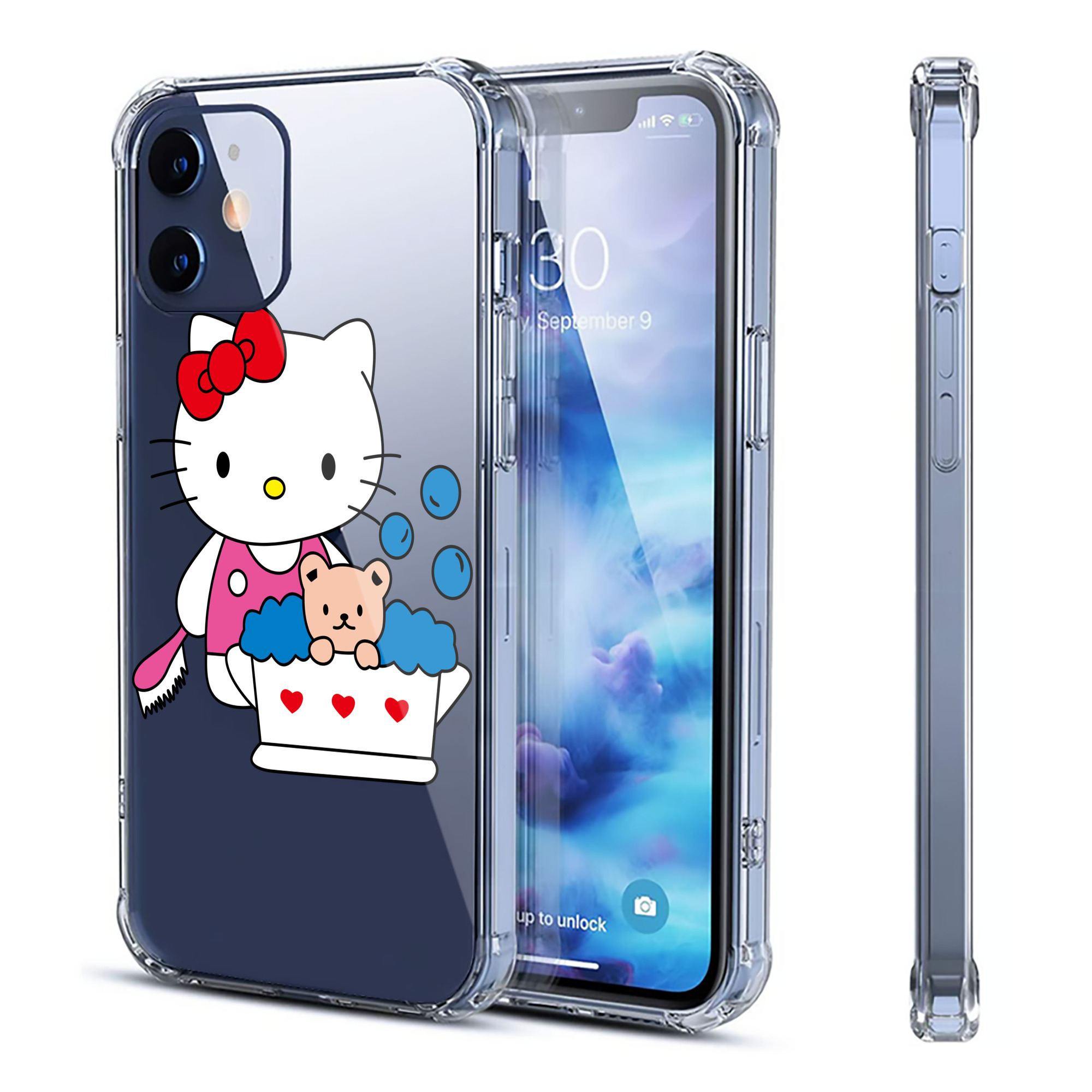 （画像用） Hello Kitty ハローキティ 【iPhone 12シリーズ対応】透明スマホケース（クリアソフトケース）